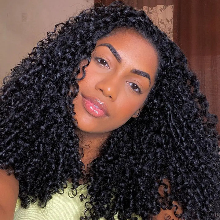 Extensões de Cabelo Humano Kinky Curly 10A – Cabelos Brasileiros Naturais 3B/3C, Remy, Não Processados, Weave Pixie Style