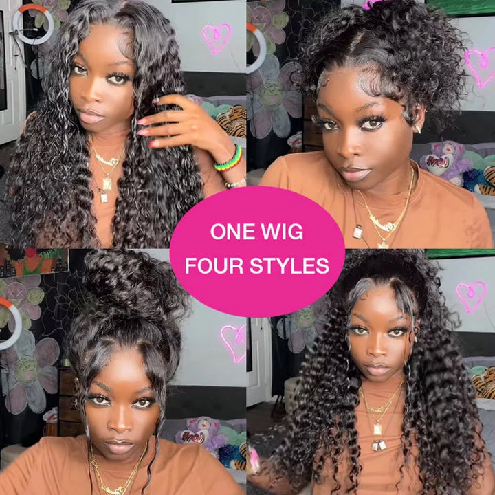Peruca Lace Frontal HD Deep Wave 100% Cabelo Humano – 13x6, 13x4, 360 Glueless, 250% Densidade, 30 Polegadas