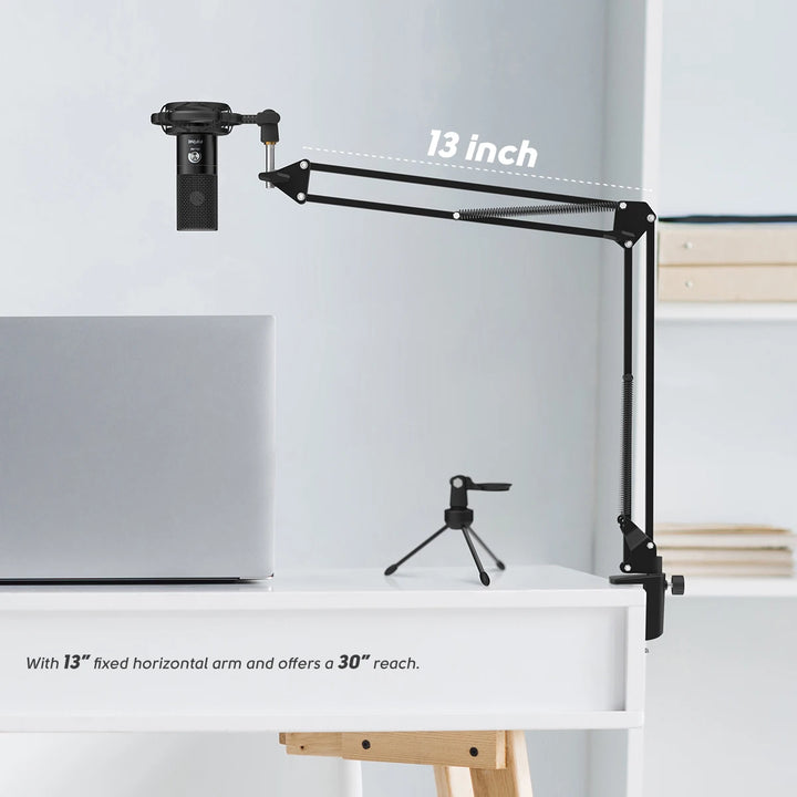 FIFINE T669 Kit Microfone USB com Braço Ajustável, Shock Mount e Pop Filter – Áudio Profissional para Podcast, YouTube e Streaming