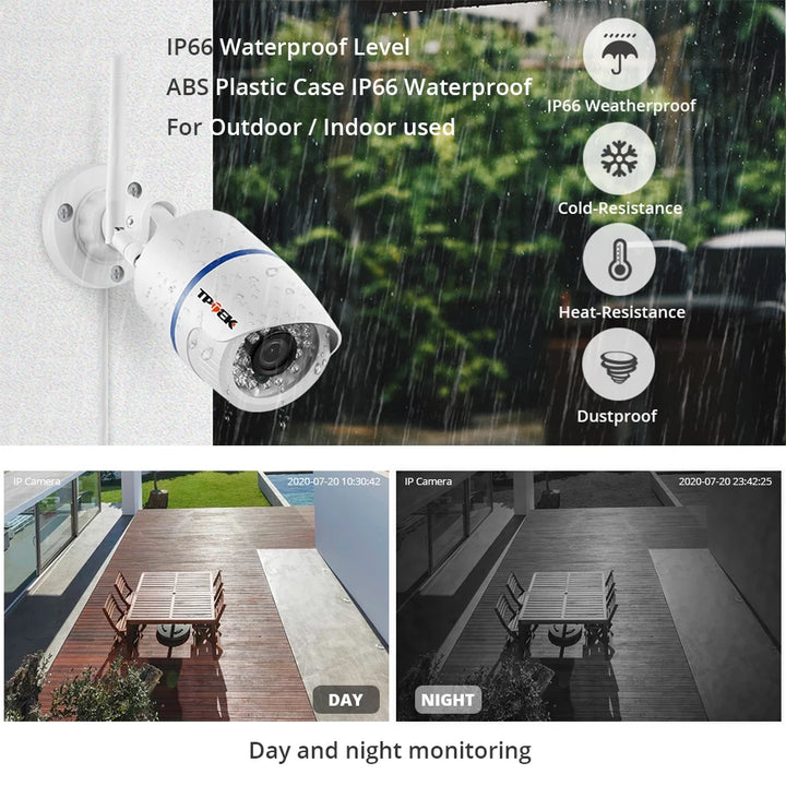 Câmara de Vigilância Wi-Fi Exterior 4MP com Visão Noturna e Deteção de Movimento