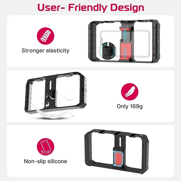 Suporte Cage para Telemóvel Ulanzi U-Rig Pro – Estabilizador Profissional para Filmagens e Vlogging com Smartphone