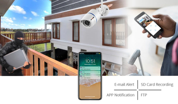 Câmara de Vigilância Wi-Fi Exterior 4MP com Visão Noturna e Deteção de Movimento