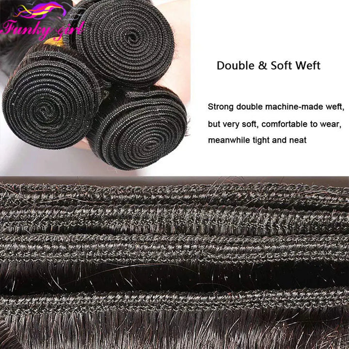 Cabelo Humano Liso Ombre 1B/30 – Extensões 100% Brasileiras Remy 10A – 3 Bundles Cabelo Bone Straight Duplo Weft