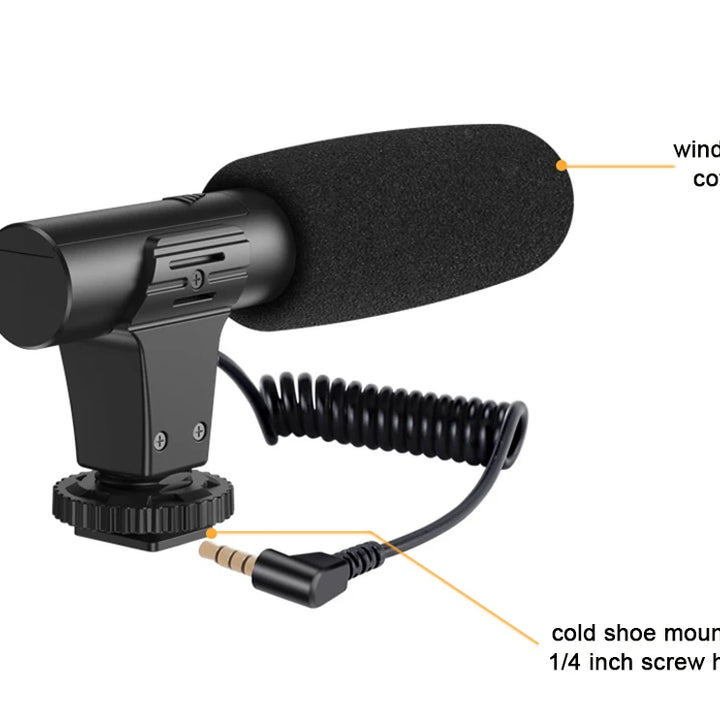 KIT MT01-MT04 Tripé Vlogging com LED, Microfone, Controlo Remoto e Suporte para Telemóvel e Câmaras