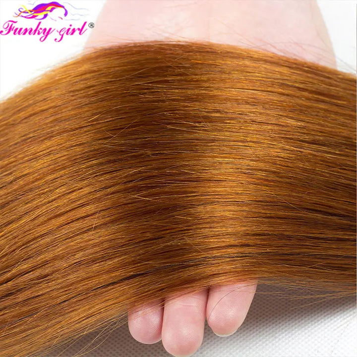 Cabelo Humano Liso Ombre 1B/30 – Extensões 100% Brasileiras Remy 10A – 3 Bundles Cabelo Bone Straight Duplo Weft