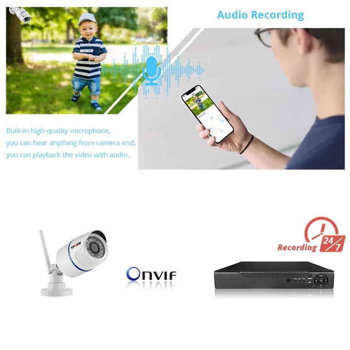 Câmara de Vigilância Wi-Fi Exterior 4MP com Visão Noturna e Deteção de Movimento