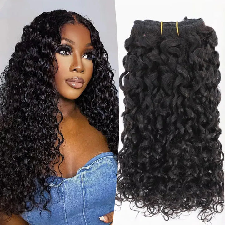 Extensões de Cabelo Humano Curly Pissy/Funmi/Pixie 10"-26" – Cabelo Remy Brasileiro ou Birmanês, Duplo Weft, 1 a 4 Bundles