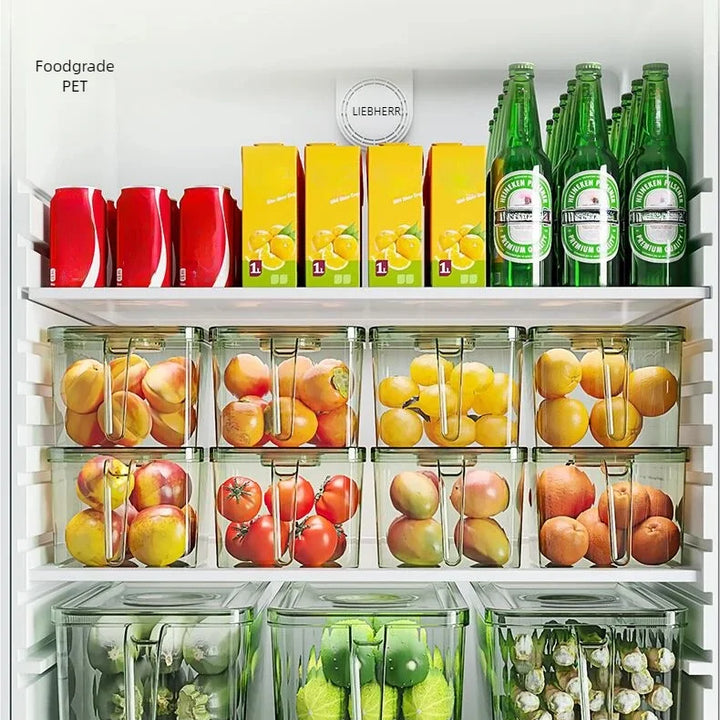 Caixa Organizadora de Frutas e Legumes para Frigorífico – Com Pega, Multifuncional e Empilhável