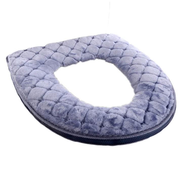 Capa de Assento de Sanita Macia para Inverno – Pelúcia Lavável e Quente | Universal O-Shape 37x44cm