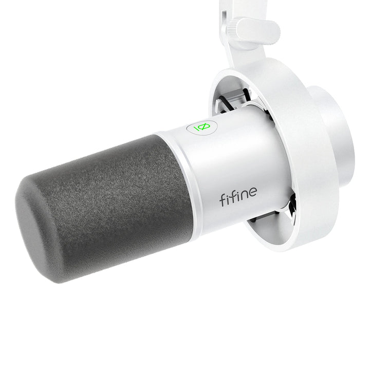 Microfone Dinâmico FIFINE K688W USB/XLR com Controle de Ganho, Touch Mute e Entrada para Fone de Ouvido – Ideal para Streaming e Gravação