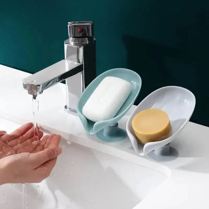 Suporte de Sabonete em Forma de Folha com Ventosa – Porta Sabonete Drenante para Casa de Banho e Cozinha