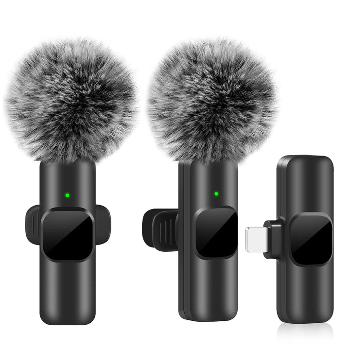 Microfone de Lapela Wireless para Gravação de Áudio e Vídeo – Compatível com iPhone, Android, PC e Portáteis