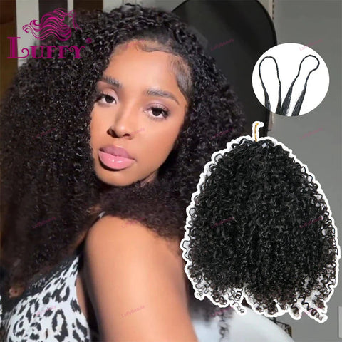 Extensões de Cabelo Humano Kinky Curly Crochet 120g – Pré-Separadas, Sem Nó, 100 Fios por Pacote