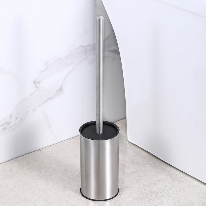 Escova de Sanita Vertical Preta Fosca – Suporte de Chão em Aço Inoxidável 304 para Casa de Banho