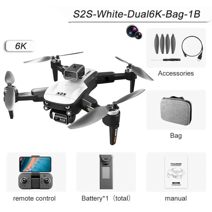 Drone Lenovo S2S 8K com Câmera Dupla, GPS e Evitação de Obstáculos 360º – Drone Profissional Brushless com 45min de Voo e Estabilização EIS