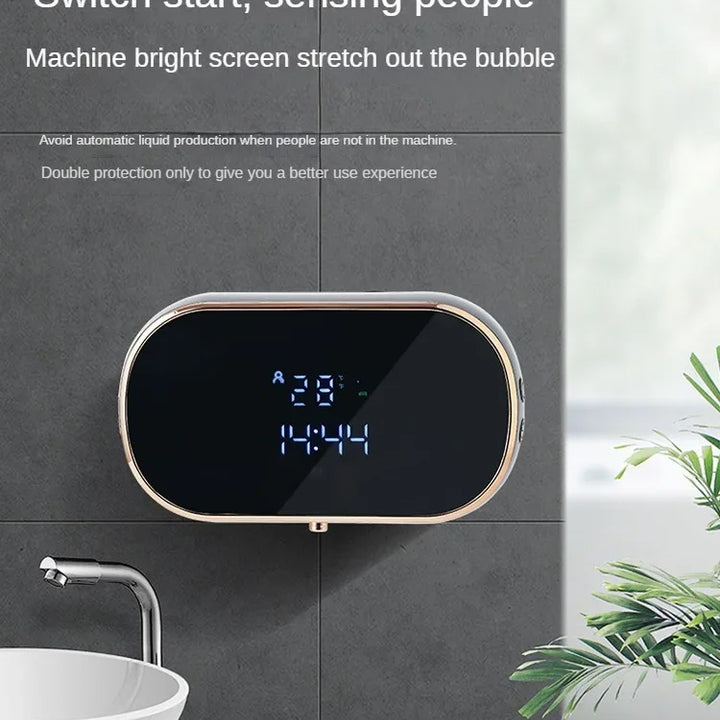 Dispensador de Sabão Inteligente com Sensor Infravermelho – Montagem na Parede, Espuma Automática para Cozinha e Casa de Banho