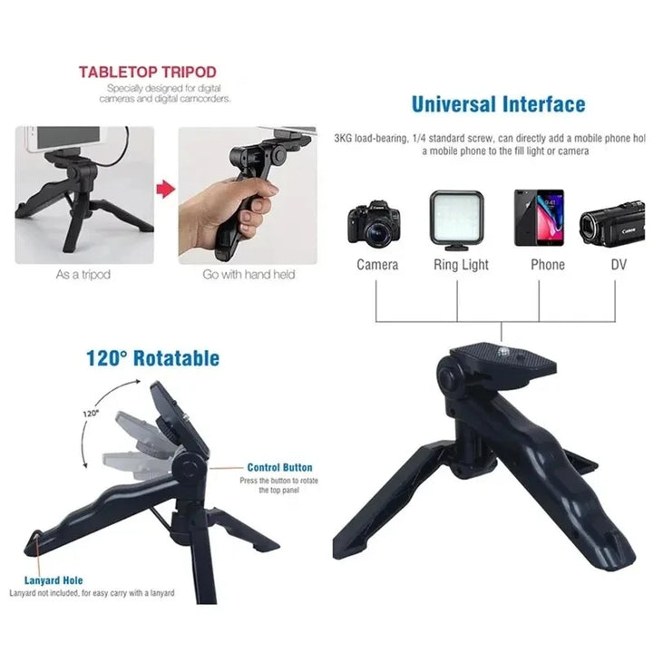 Kit Vlogging para Smartphone COOL DIER com Tripé, Suporte de Telemóvel, Microfone e Luz LED – Ideal para TikTok, YouTube e Lives