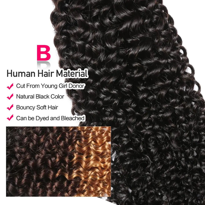 Extensões de Cabelo Humano Kinky Curly 10A – Cabelos Brasileiros Naturais 3B/3C, Remy, Não Processados, Weave Pixie Style