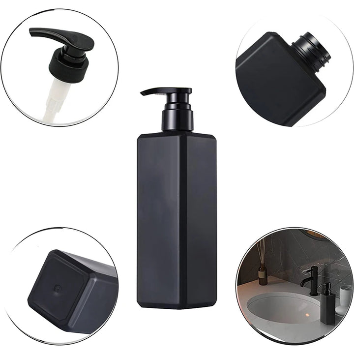 Kit de 1/2/4 Dispensadores de Sabão Líquido 500ml – Garrafa Plástica Reutilizável com Bomba para Banheiro e Cozinha