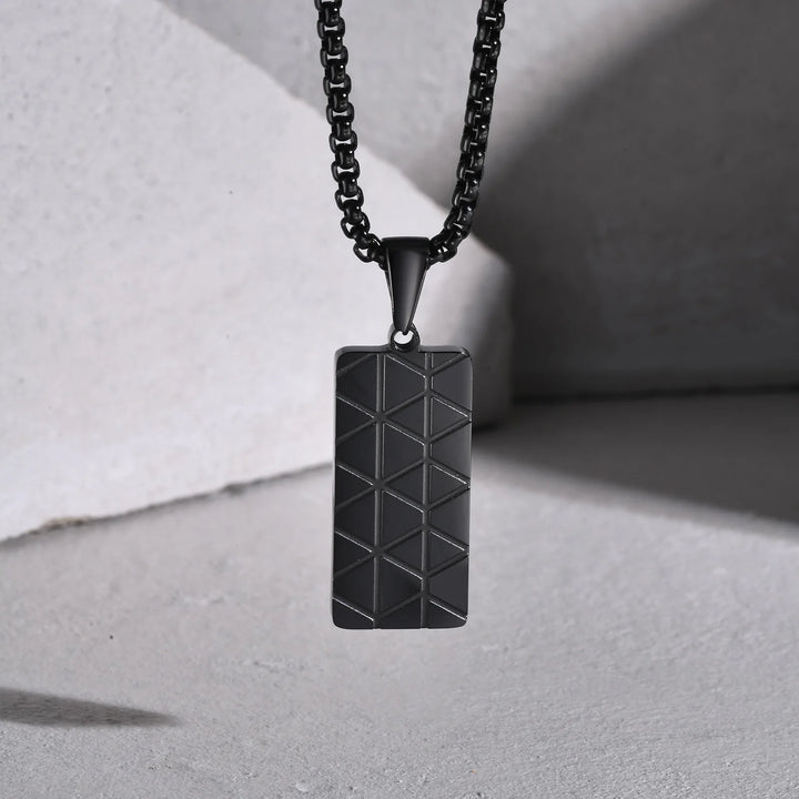 Vnox Colar Pequeno para Homens e Rapazes – Aço Inoxidável Preto ou Prateado com Corrente Box