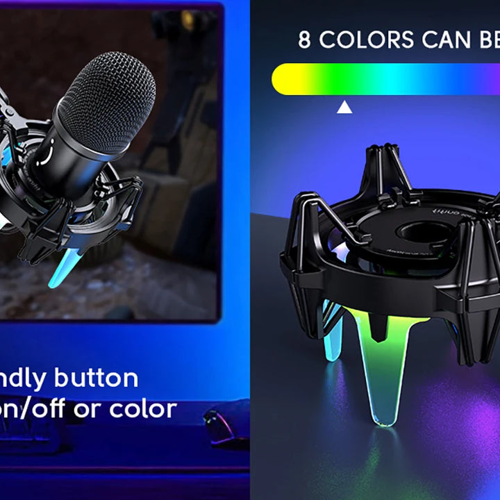 Microfone Dinâmico USB FIFINE K651 com Braço Articulado, Iluminação RGB e Montagem Antichoque – Ideal para Streaming, Podcasts e Gaming no PC, PS4, PS5