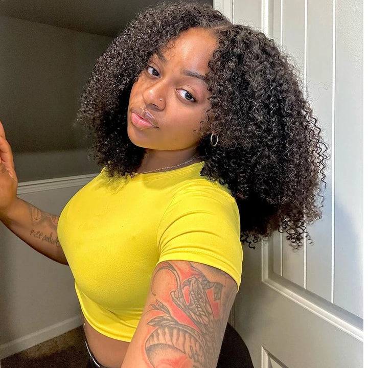 Peruca Glueless 100% Cabelo Humano Kinky Curly – Lace HD 6x4 Pré-Cortada, Knots Descolorados, Pronta a Usar (18–26”)