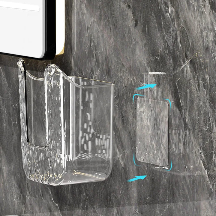 Suporte de Papel Higiénico Sem Furos – Caixa de Armazenamento Impermeável para Casa de Banho e Cozinha