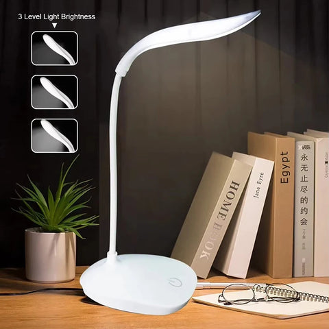Candeeiro LED Recarregável USB com Controlo Tátil e Intensidade Ajustável