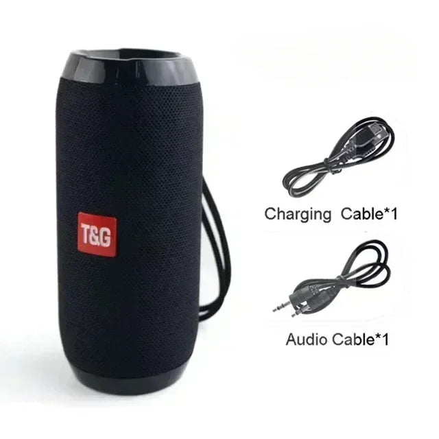 Coluna Bluetooth T&G Portátil | À Prova de Água com Subwoofer Potente, Rádio FM e 10h de Autonomia
