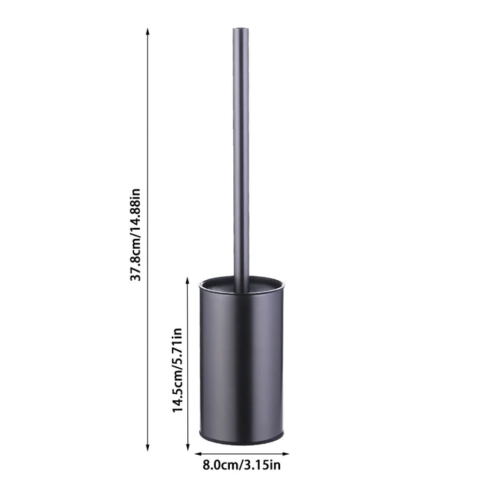 Escova de Sanita Vertical Preta Fosca – Suporte de Chão em Aço Inoxidável 304 para Casa de Banho