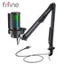 FIFINE A8T Microfone USB com Braço Articulado e Saída para Fone – Gravação Profissional em PC e Mac com Monitoramento em Tempo Real