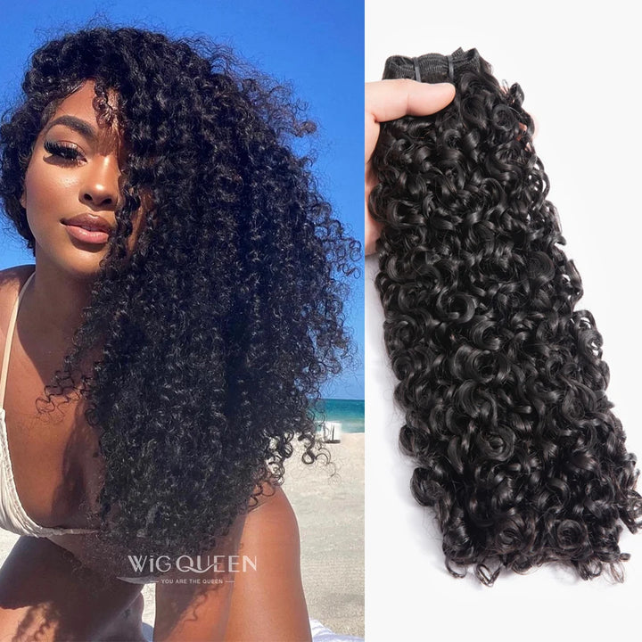 Extensões de Cabelo Humano Kinky Curly 10A – Cabelos Brasileiros Naturais 3B/3C, Remy, Não Processados, Weave Pixie Style