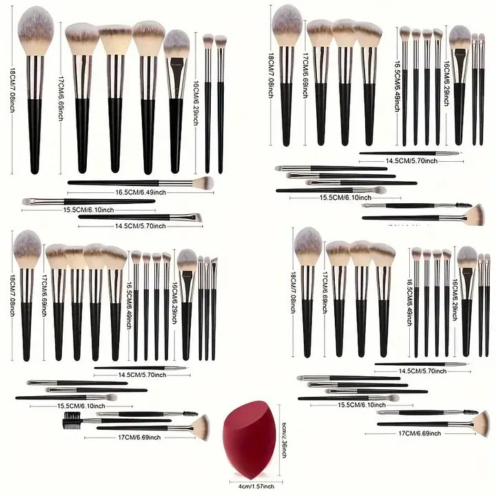 Conjunto de Pincéis de Maquilhagem Profissionais 3 a 20 Peças – Pincéis Suaves para Olhos, Base e Blush