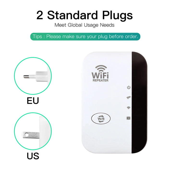 Repetidor de Sinal WiFi FENVI 300Mbps | Amplificador de Internet Sem Fios 2.4GHz com WPS – Ideal para Casa e Escritório
