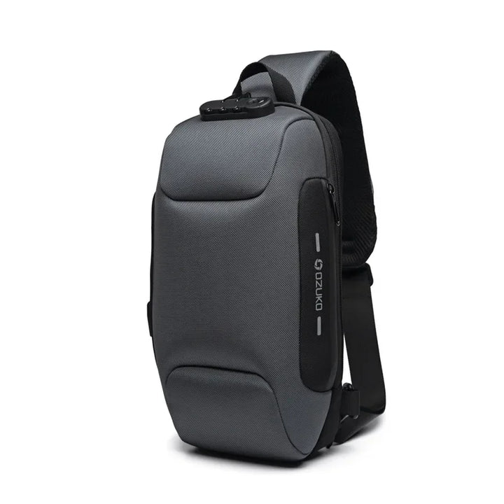 Mala de Ombro Masculina Anti-Roubo | Impermeável com Porta USB