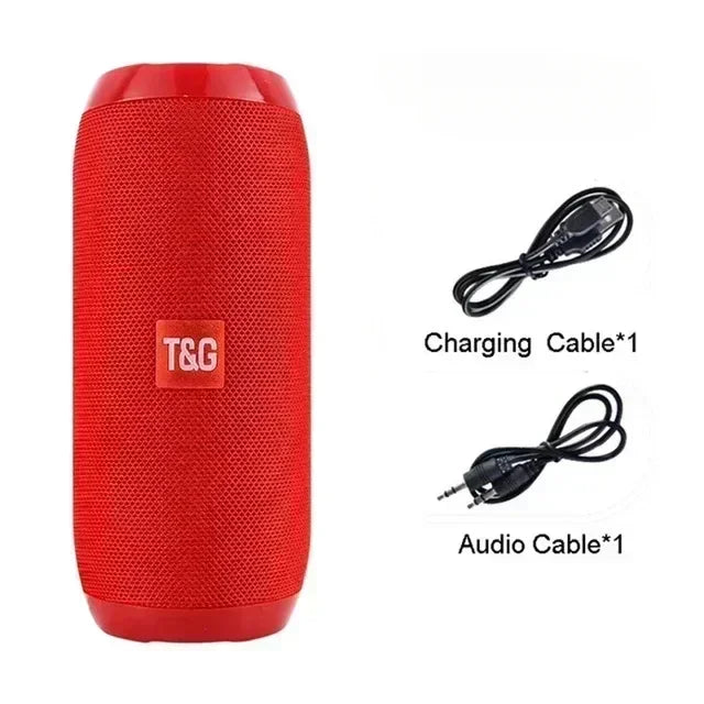 Coluna Bluetooth T&G Portátil | À Prova de Água com Subwoofer Potente, Rádio FM e 10h de Autonomia
