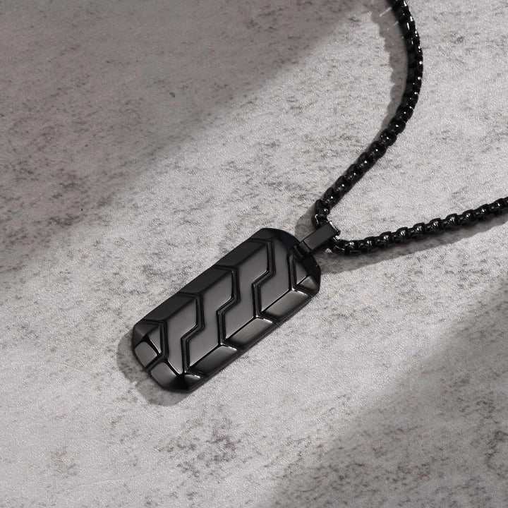 Vnox Colar Pequeno para Homens e Rapazes – Aço Inoxidável Preto ou Prateado com Corrente Box