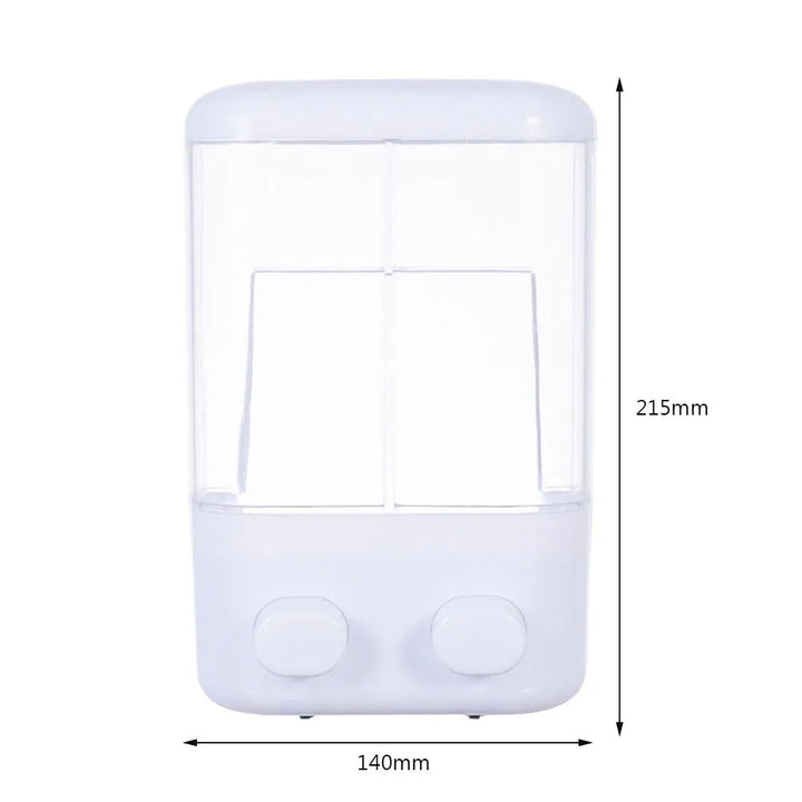 Dispenser de Sabonete Líquido 500/1000ml de Parede – Duplo ou Simples, Para Banheiro e Cozinha | Para Sabonete, Shampoo, Condicionador e Detergente