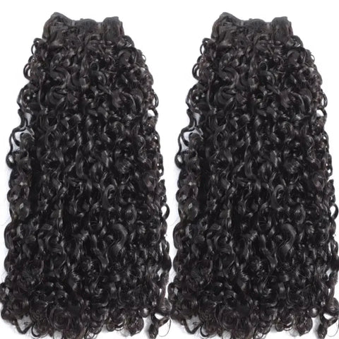 Extensões de Cabelo Humano Curly Pissy/Funmi/Pixie 10"-26" – Cabelo Remy Brasileiro ou Birmanês, Duplo Weft, 1 a 4 Bundles