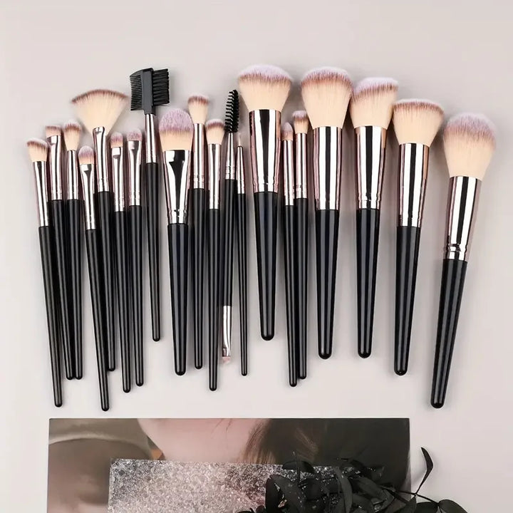 Conjunto de Pincéis de Maquilhagem Profissionais 3 a 20 Peças – Pincéis Suaves para Olhos, Base e Blush