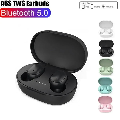 Auriculares A6S TWS Bluetooth 5.1 – In-Ear Sem Fios com Microfone, Cancelamento de Ruído, Touch Control, À Prova de Água