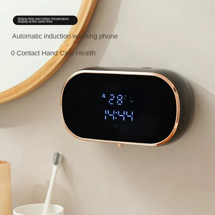 Dispensador de Sabão Inteligente com Sensor Infravermelho – Montagem na Parede, Espuma Automática para Cozinha e Casa de Banho
