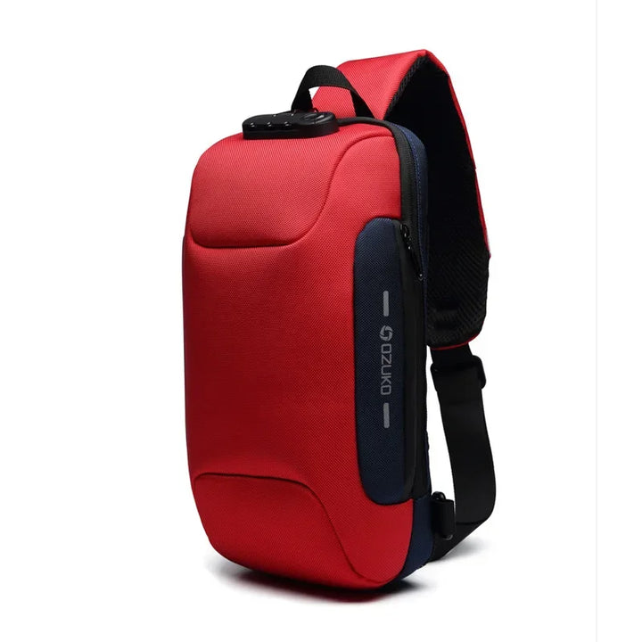 Mala de Ombro Masculina Anti-Roubo | Impermeável com Porta USB