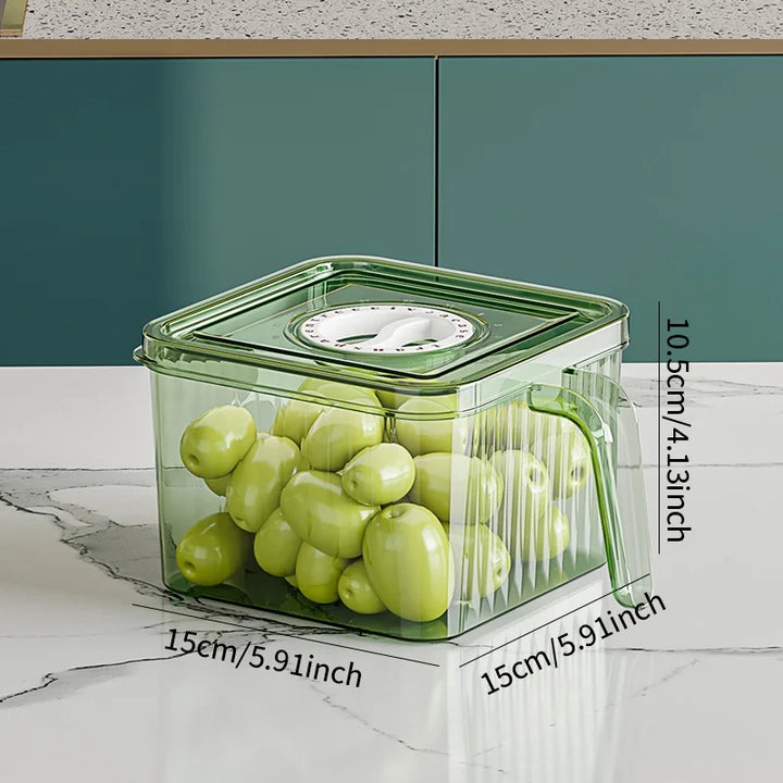 Caixa Organizadora de Frutas e Legumes para Frigorífico – Com Pega, Multifuncional e Empilhável