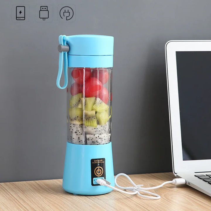 Liquidificador Portátil USB Recarregável 380ml com 6 Lâminas