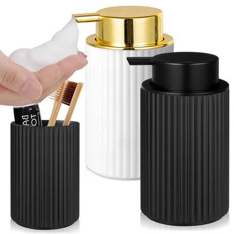 Dispensador de Sabão Espuma Preto – Garrafa de Espuma para Casa de Banho & Cozinha | Ideal para Sabonete, Detergente e Champô