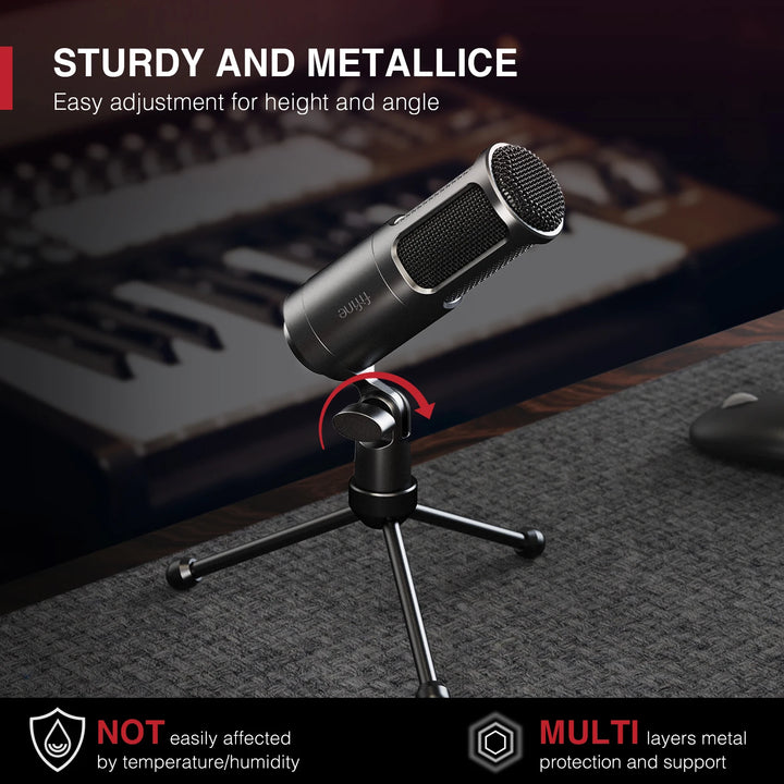 Microfone Profissional FIFINE K669D XLR com Corpo Metálico – Ideal para Gravação, Podcast, Voice Over, ASMR e Streaming