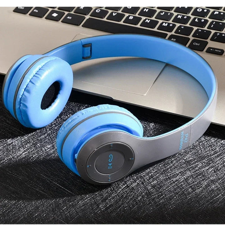 P47 Auscultadores Bluetooth com Microfone – Som Estéreo, Cancelamento de Ruído, Compatível com PC, Telemóvel e Gaming