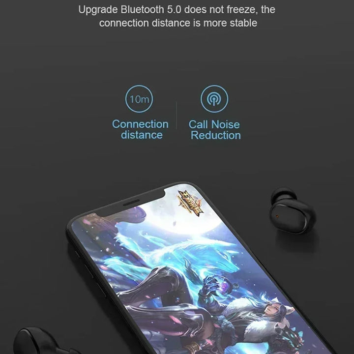 Auriculares A6S TWS Bluetooth 5.1 – In-Ear Sem Fios com Microfone, Cancelamento de Ruído, Touch Control, À Prova de Água
