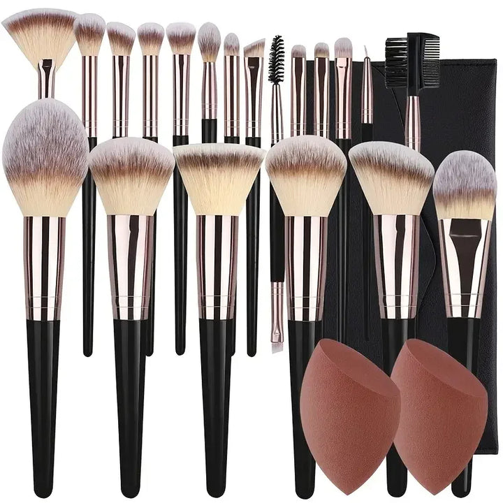Conjunto de Pincéis de Maquilhagem Profissionais 3 a 20 Peças – Pincéis Suaves para Olhos, Base e Blush